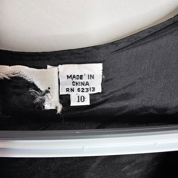 VTG OLEG CASSINI Beaded Silk Long Dress BLACK size 10 Maxi Flapper Great Gatsby - Picture 7 of 13